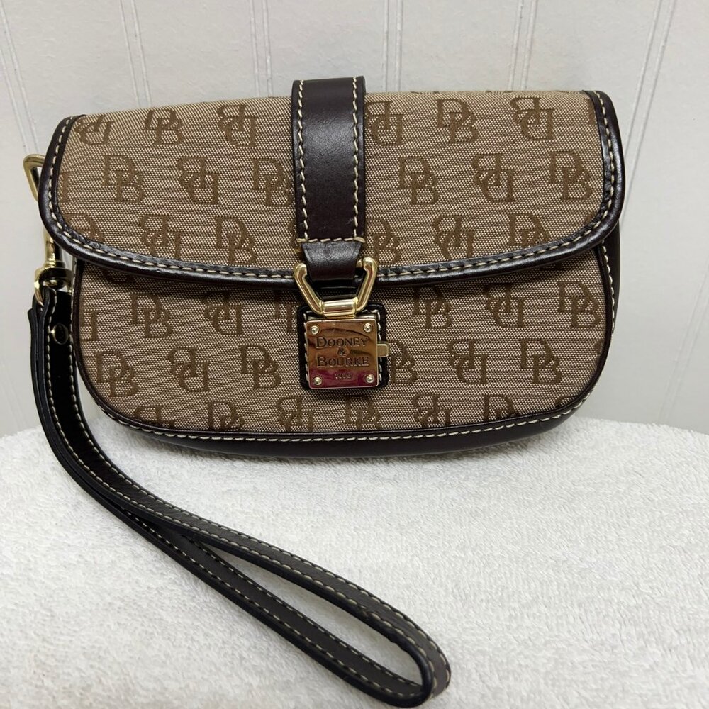 Dooney & Bourke Signature Brown Wristlet